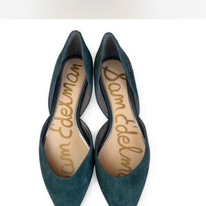 Sam Edelman Teal Suede Rodney D’Orsay Flats